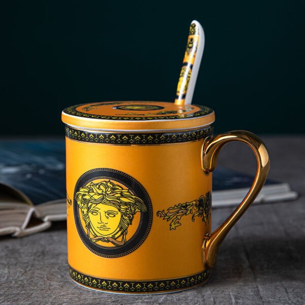 European Style Coffee Travel Mug Spoon With Cover Creative High Value Tea Cup Large Capacity Household Living Room Drinkware