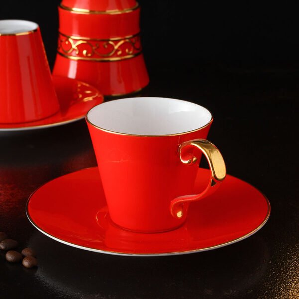 High-Grade Bone China Ceramics Red / Yellow Colour Cup Gift for Young Man Woman Lovers Birthday