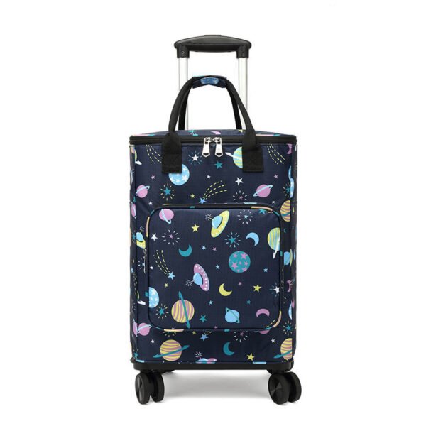 Small cart Foldable Shopping Bag Waterproof Handbag with Wheels Big Capacity Grocery Shopping Cart Rolling Trolley Bag For Women